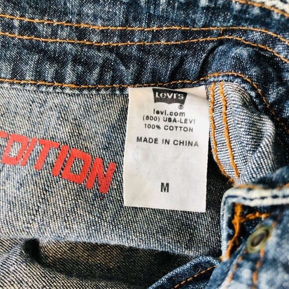 Levis Jean Jacket Limited Edition Mens Size M Moto Biker European Market ? 2005 - Picture 11 of 12